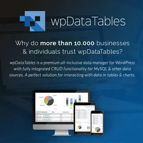wpDataTables – Tables and Charts Manager for WordPress